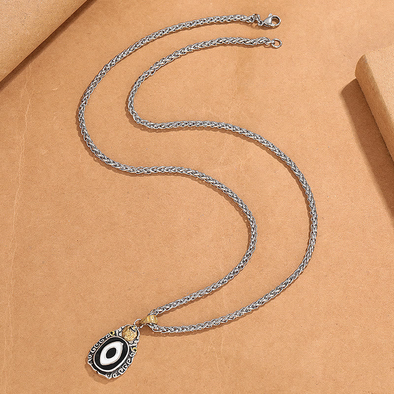 Collier spirituel en cuivre avec perle Dzi motif Garuda pour la richesse
