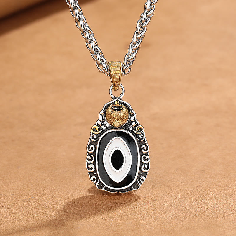 Collier spirituel en cuivre avec perle Dzi motif Garuda pour la richesse