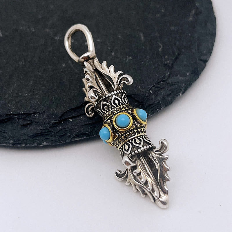 Collier spirituel en cuivre avec pendentif tibétain Vajra Dorje | Chance et richesse