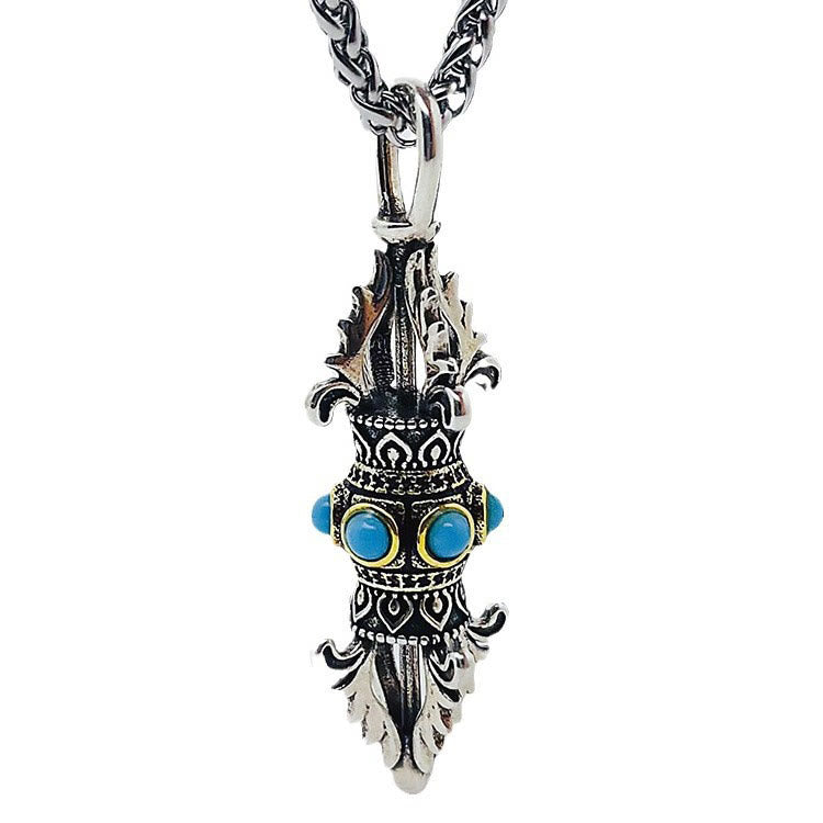Collier spirituel en cuivre avec pendentif tibétain Vajra Dorje | Chance et richesse