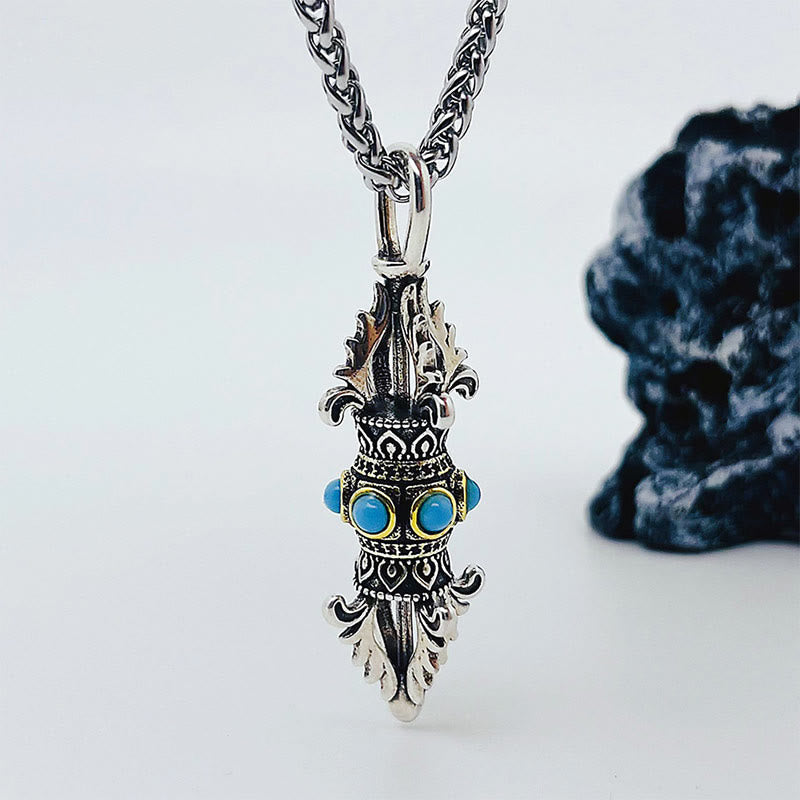 Collier spirituel en cuivre avec pendentif tibétain Vajra Dorje | Chance et richesse