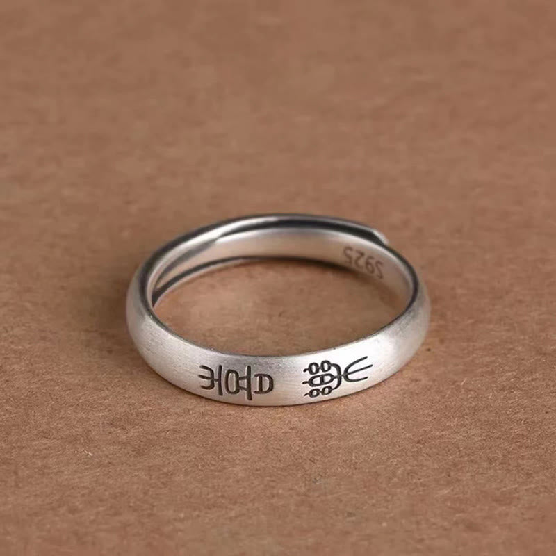 Bague spirituelle en cuivre 4 mm Paix et joie pour la chance