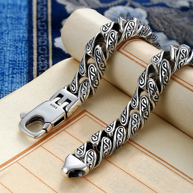 Bracelet porte-bonheur en cuivre de la dynastie Tang, motif floral, 18 cm, spirituel