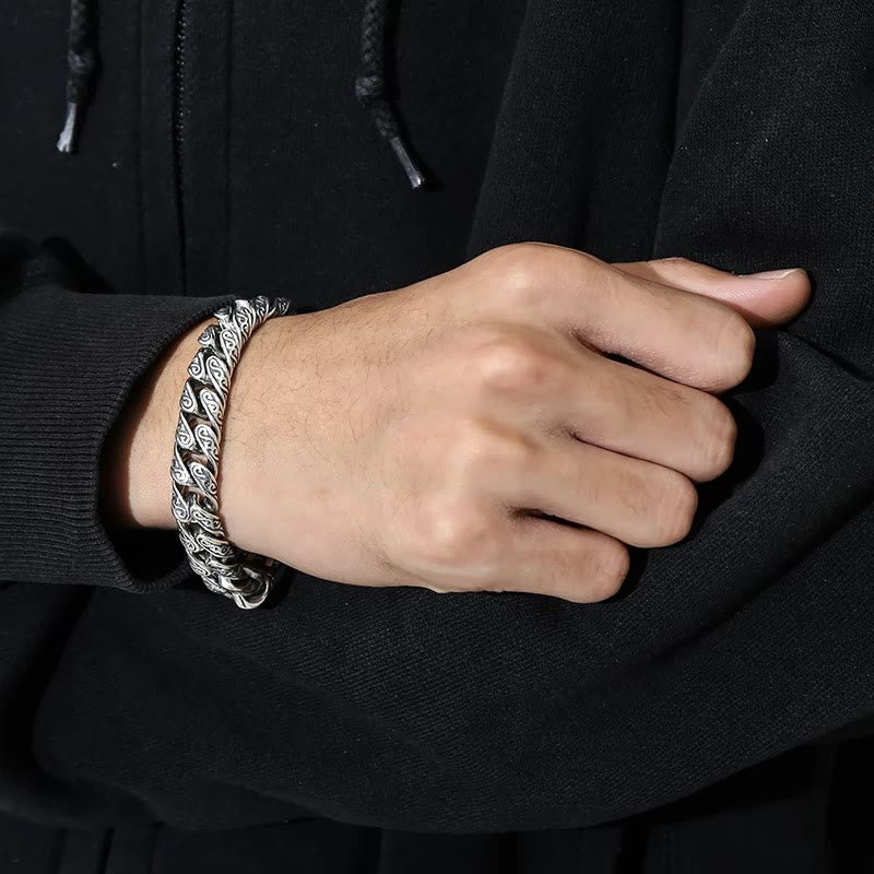 Bracelet porte-bonheur en cuivre de la dynastie Tang, motif floral, 18 cm, spirituel