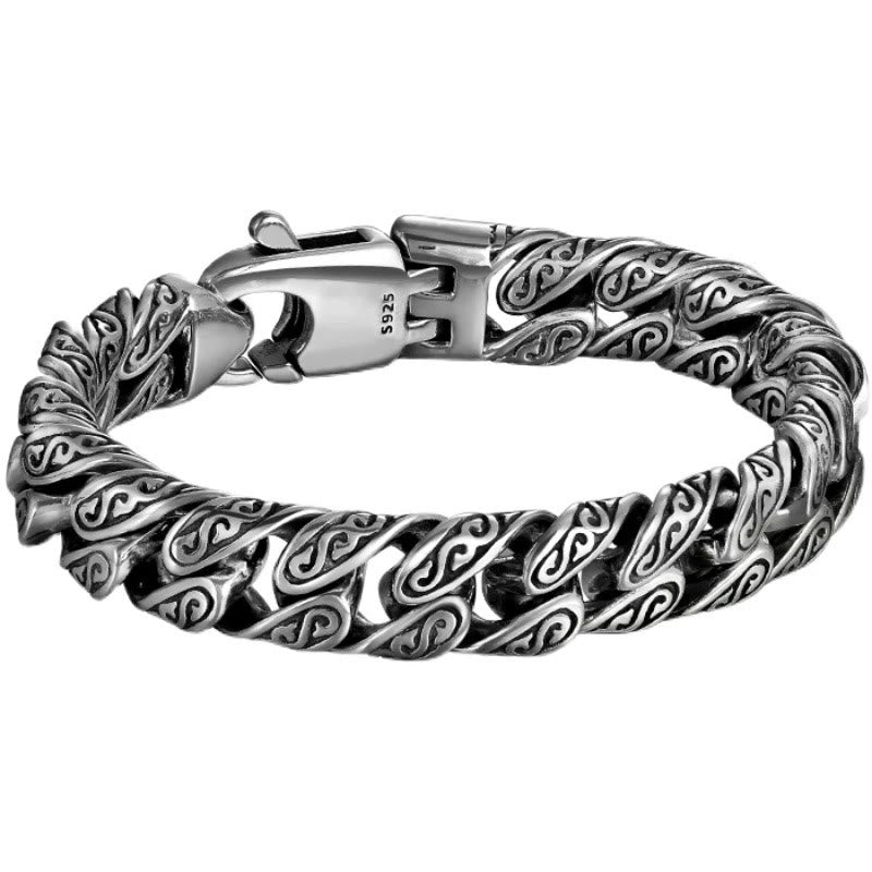 Bracelet porte-bonheur en cuivre de la dynastie Tang, motif floral, 18 cm, spirituel