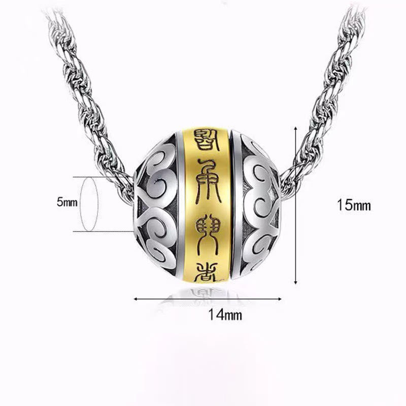 Collier d'équilibre taoïste en cuivre avec mantra à neuf caractères