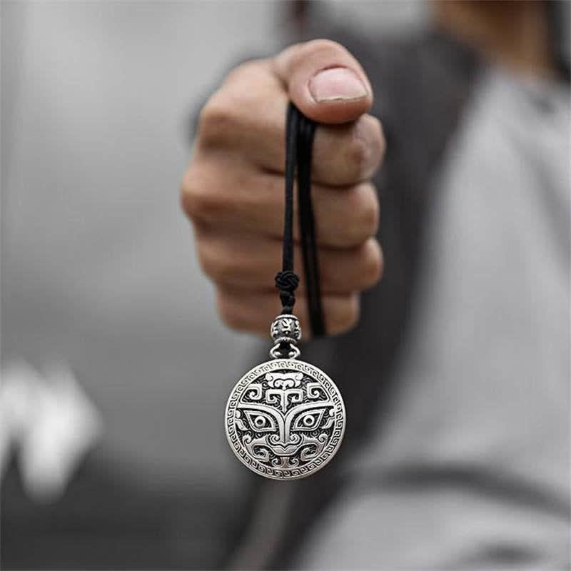 Collier spirituel Taotie en cuivre pour la chance et la richesse