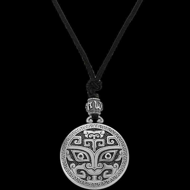 Collier spirituel Taotie en cuivre pour la chance et la richesse