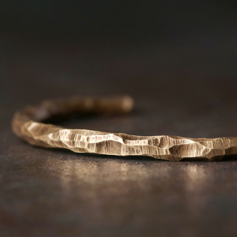 Bracelet manchette tibétain porte-bonheur en cuivre 63 mm unisexe spirituel