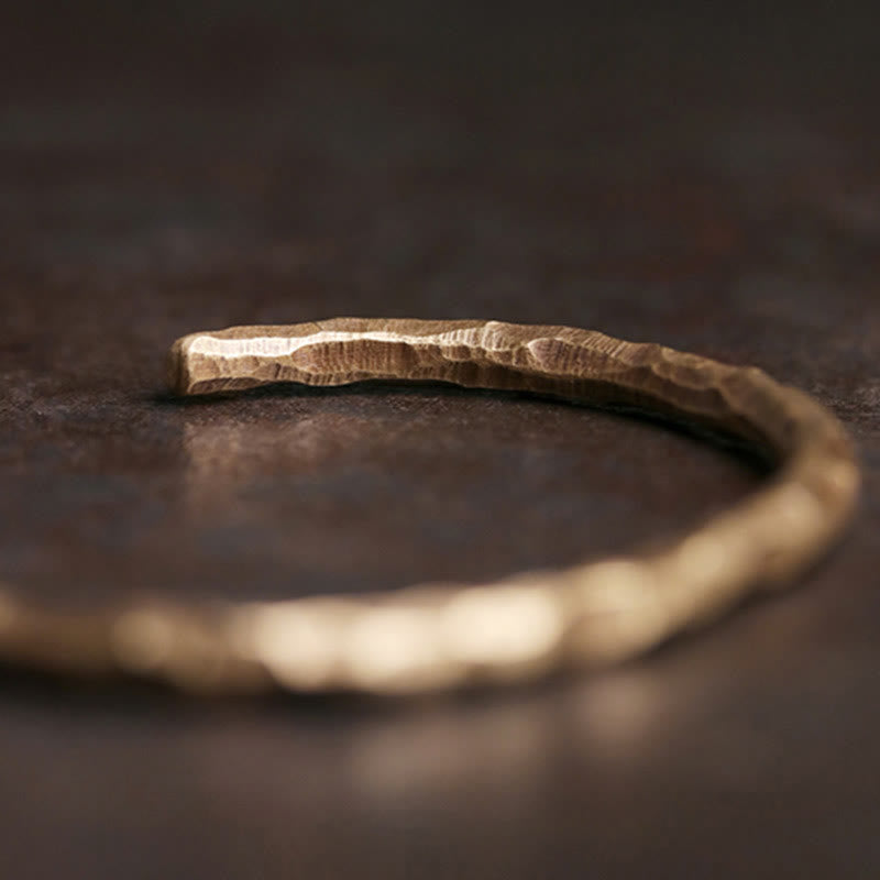 Bracelet manchette tibétain porte-bonheur en cuivre 63 mm unisexe spirituel