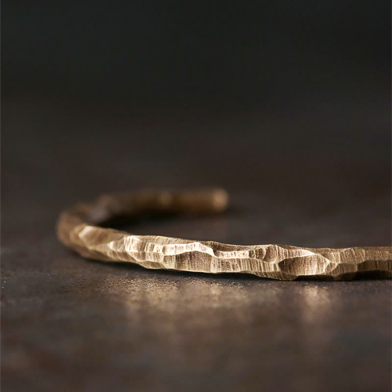 Bracelet manchette tibétain porte-bonheur en cuivre 63 mm unisexe spirituel