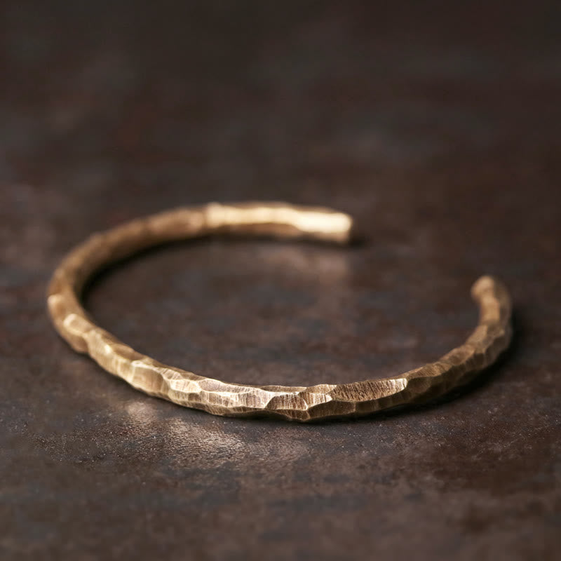 Bracelet manchette tibétain porte-bonheur en cuivre 63 mm unisexe spirituel