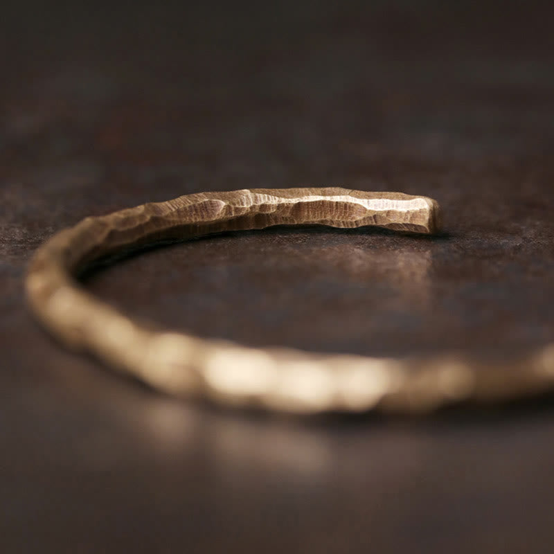 Bracelet manchette tibétain porte-bonheur en cuivre 63 mm unisexe spirituel