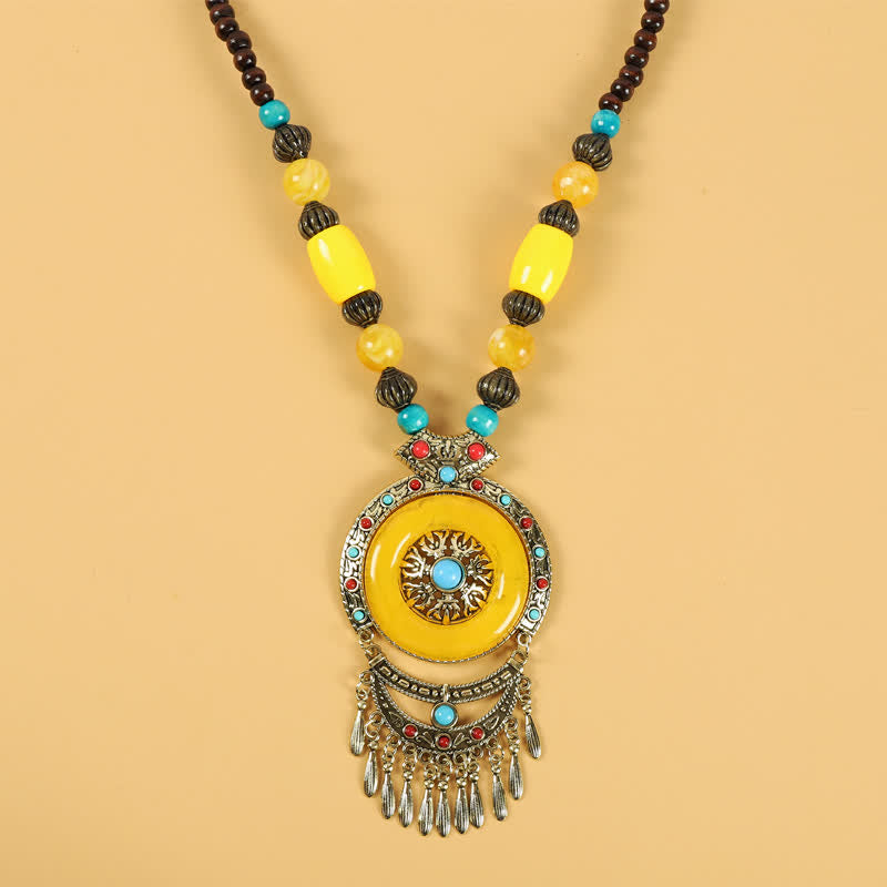 Accessoires pour cheveux à pompons en perles spirituelles tibétaines rétro en cuivre