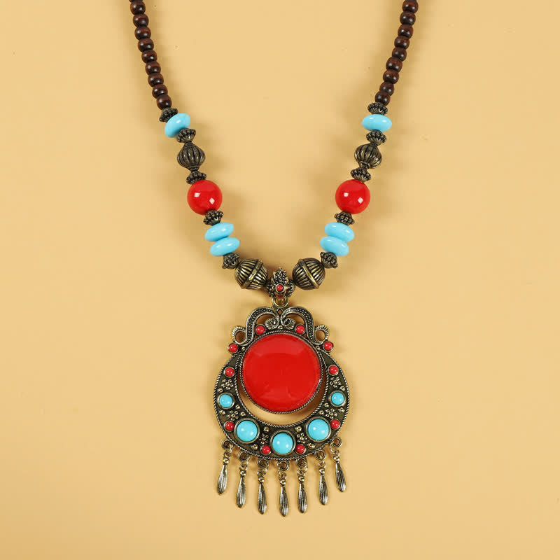 Accessoires pour cheveux à pompons en perles spirituelles tibétaines rétro en cuivre