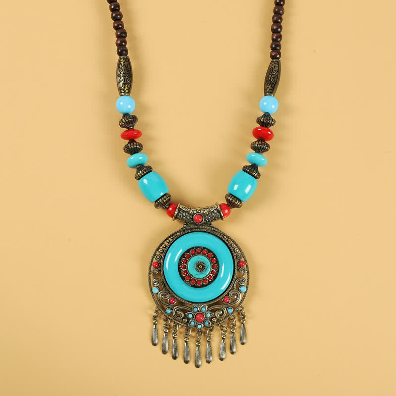 Accessoires pour cheveux à pompons en perles spirituelles tibétaines rétro en cuivre