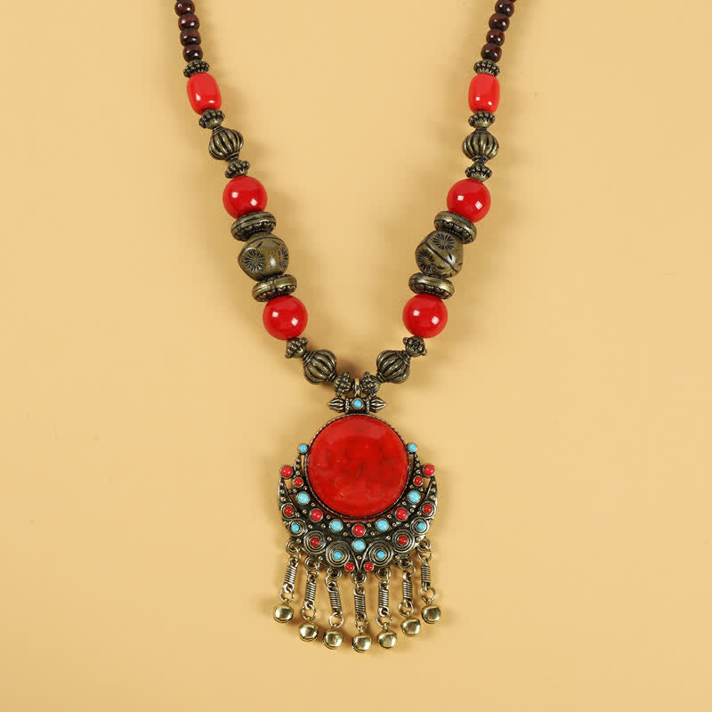 Accessoires pour cheveux à pompons en perles spirituelles tibétaines rétro en cuivre