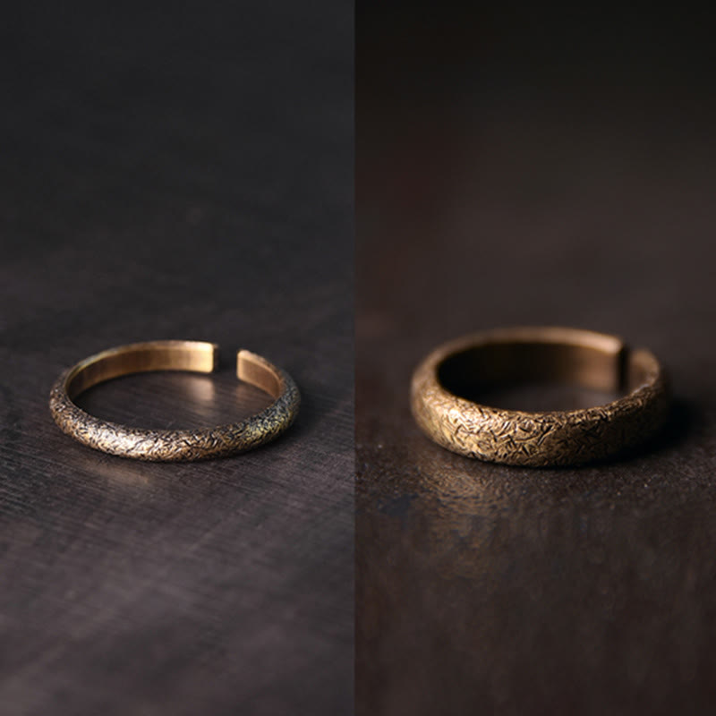 Bague de couple porte-bonheur réglable vintage tibétaine en cuivre