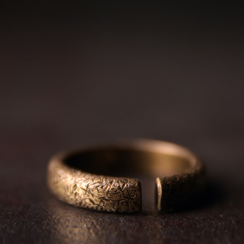 Bague de couple porte-bonheur réglable vintage tibétaine en cuivre