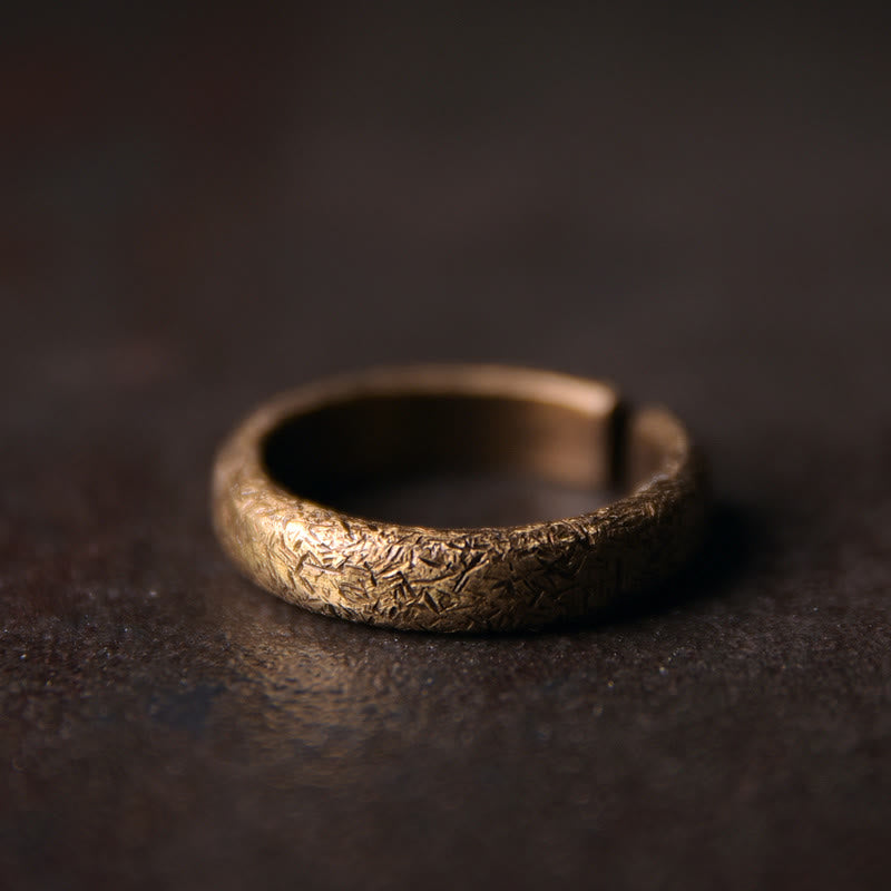 Bague de couple porte-bonheur réglable vintage tibétaine en cuivre