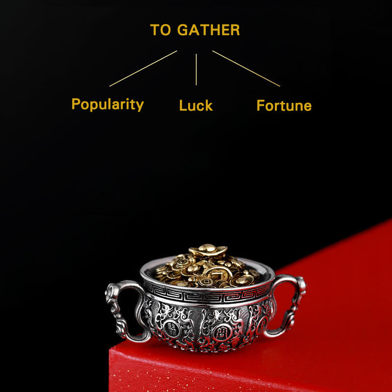 Collier pendentif bol au trésor en cuivre pour la richesse et la chance