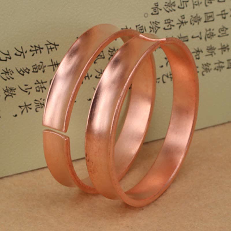 Bracelet manchette porte-bonheur en cuivre | Équilibre spirituel unisexe