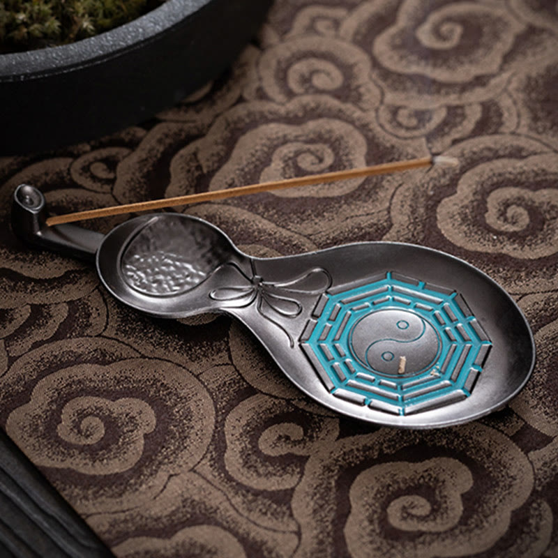 Brûleur d'encens Yin Yang Bagua en cuivre, décoration 13.8cm