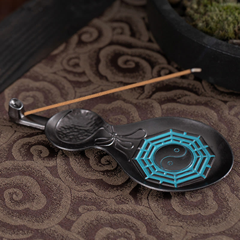 Brûleur d'encens Yin Yang Bagua en cuivre, décoration 13.8cm