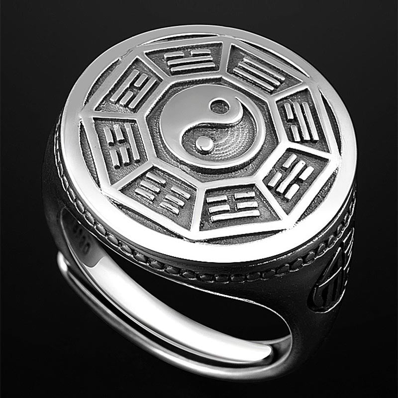 Bague d'équilibre Yin Yang en cuivre 14,5 mm unisexe guérison