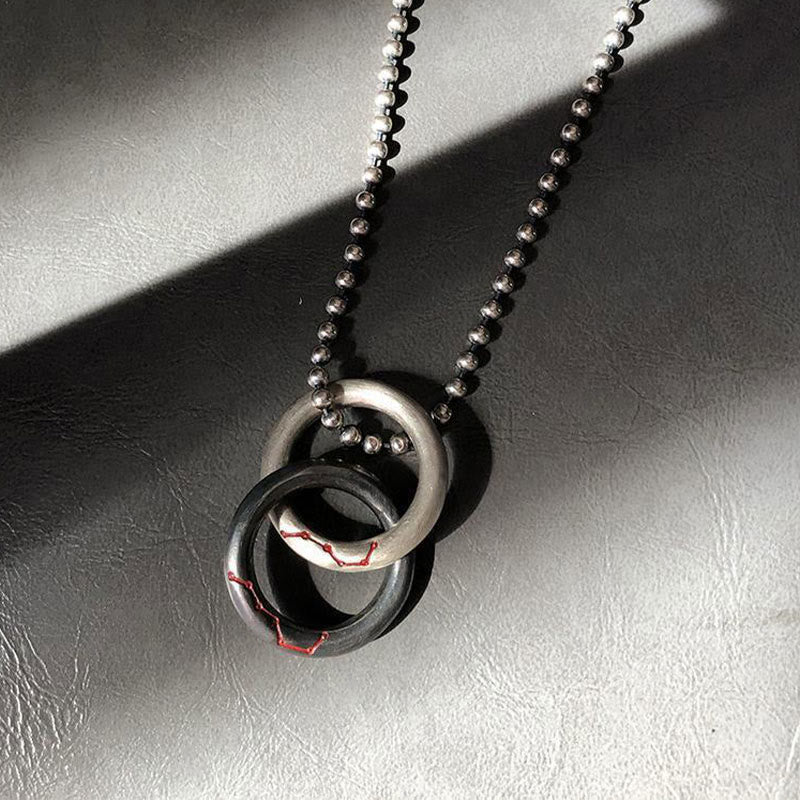 Collier Yin Yang en cuivre Qiankun Hoop Balance Chance