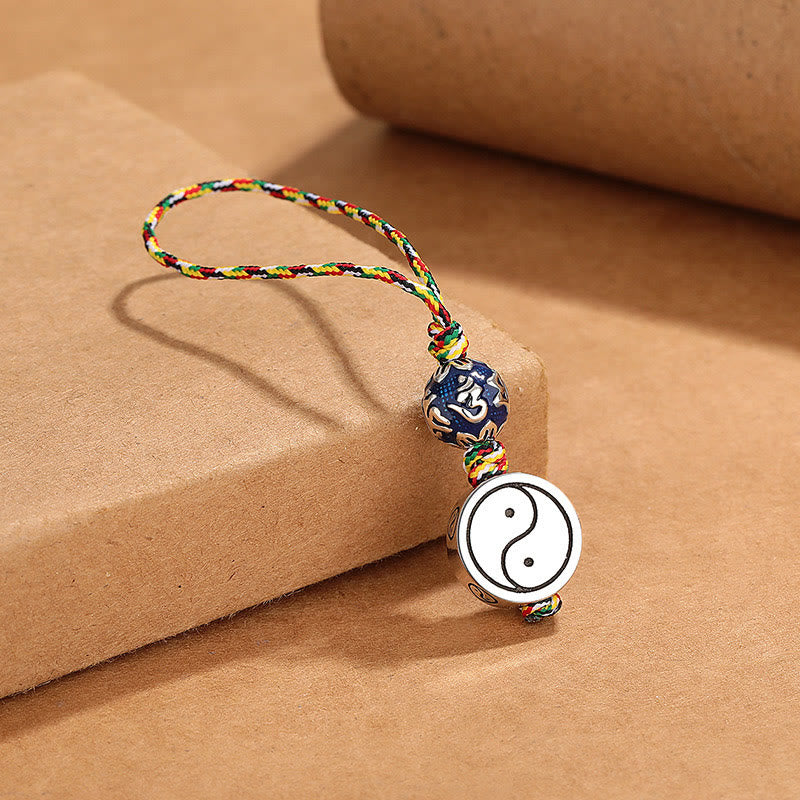 Porte-clés Bagua en cuivre avec symbole Yin Yang pour l'harmonie et l'équilibre