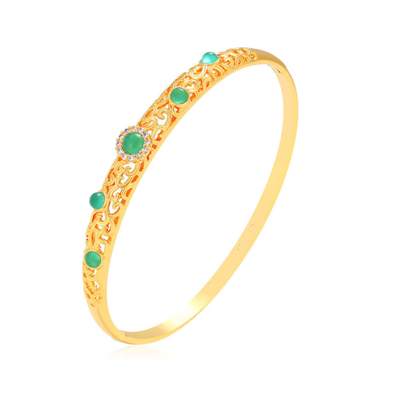 Bracelet porte-bonheur en cuivre et zircon 56 mm ouvrable