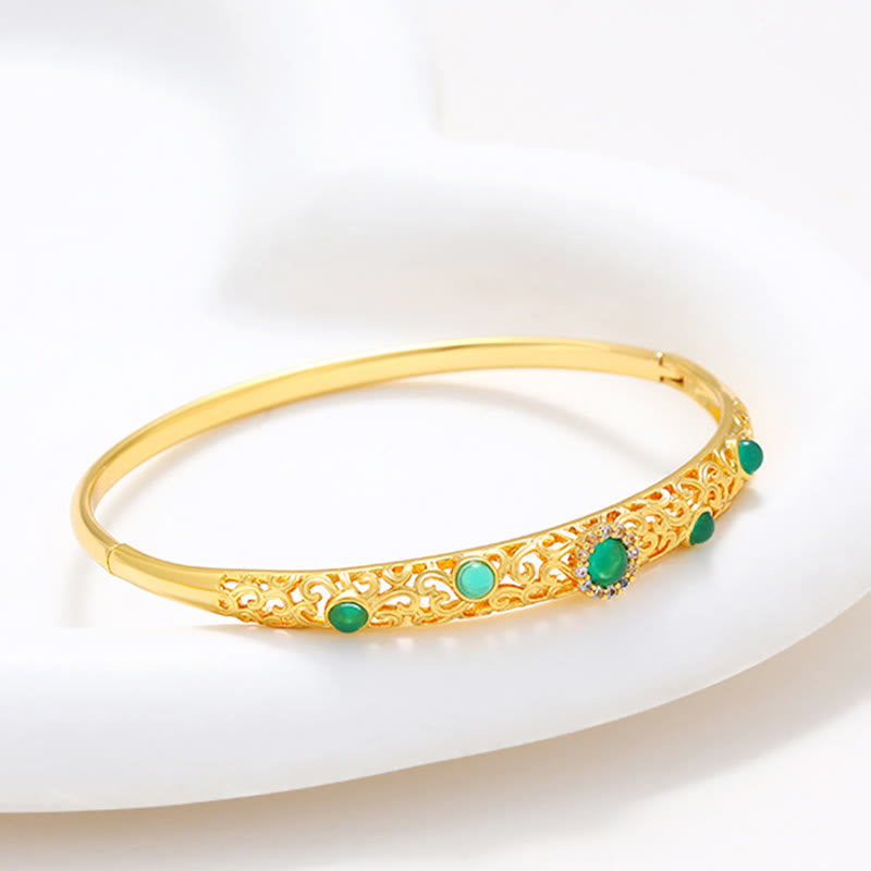 Bracelet porte-bonheur en cuivre et zircon 56 mm ouvrable