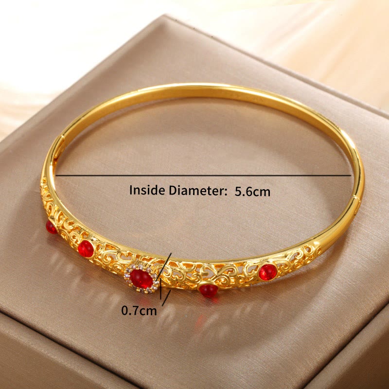 Bracelet porte-bonheur en cuivre et zircon 56 mm ouvrable