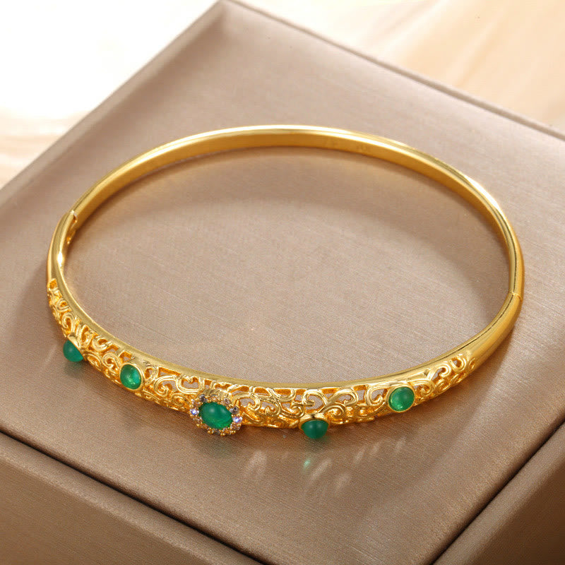 Bracelet porte-bonheur en cuivre et zircon 56 mm ouvrable