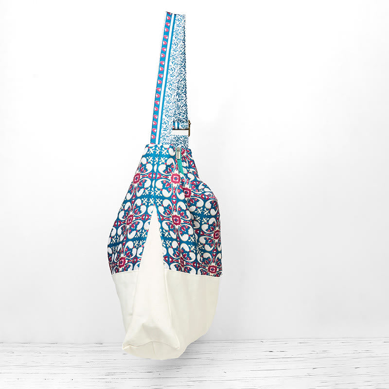 Sac bandoulière en coton pour le yoga | Sac bandoulière résistant 43 cm