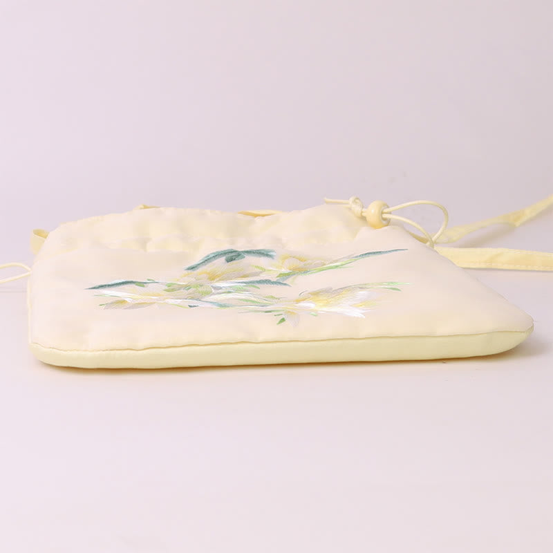 Sac fourre-tout de yoga en coton et lin avec bandoulière réglable 21 x 22 cm