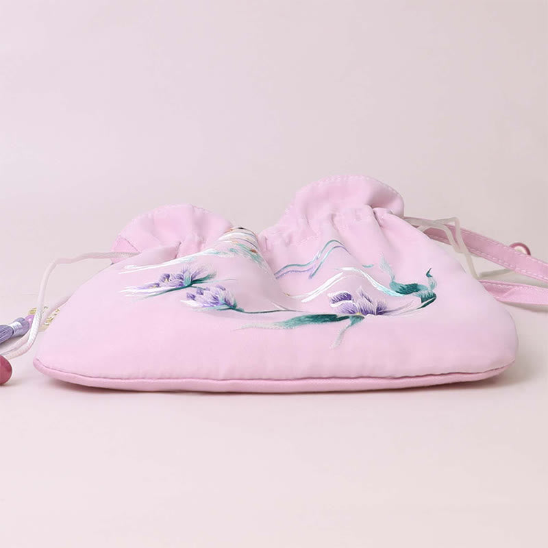 Sac fourre-tout de yoga en coton et lin avec bandoulière réglable 21 x 22 cm