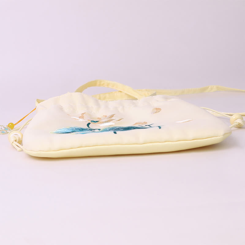 Sac fourre-tout de yoga en coton et lin avec bandoulière réglable 21 x 22 cm