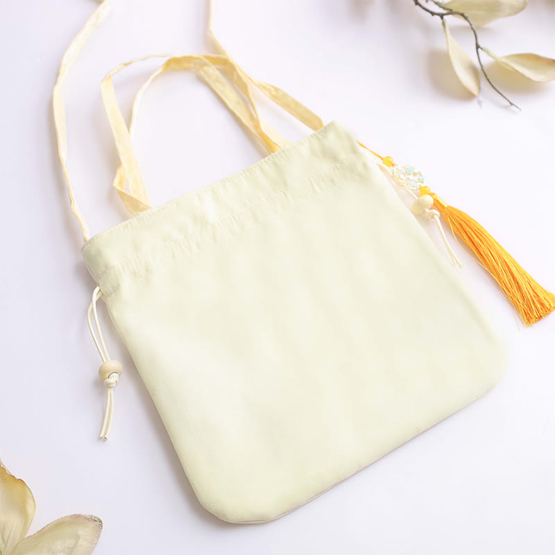 Sac fourre-tout de yoga en coton et lin avec bandoulière réglable 21 x 22 cm