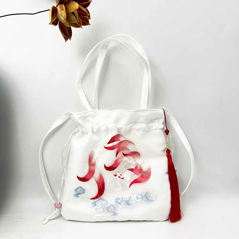 Sac fourre-tout de yoga en coton et lin avec bandoulière réglable 21 x 22 cm