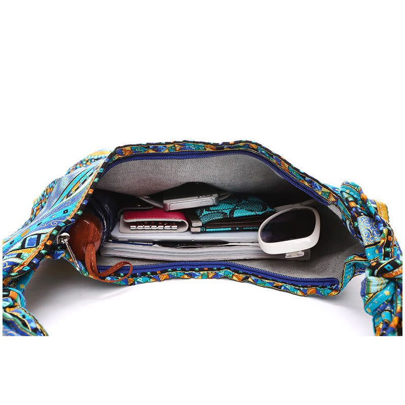 Sac bandoulière à rayures en coton avec bandoulière réglable