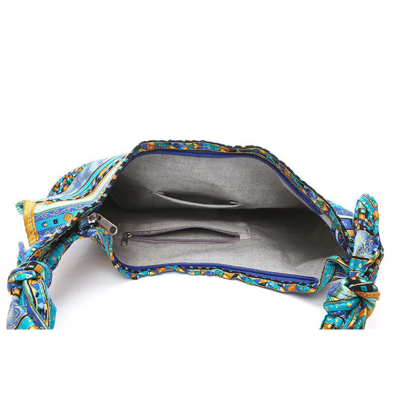 Sac bandoulière à rayures en coton avec bandoulière réglable