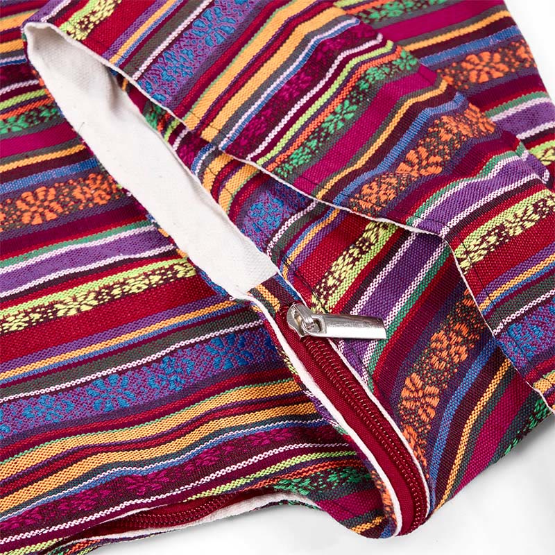Sac bandoulière en coton à rayures | Sac de yoga résistant