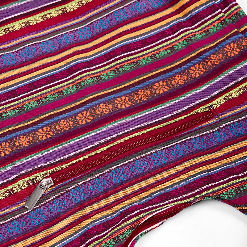 Sac bandoulière en coton à rayures | Sac de yoga résistant