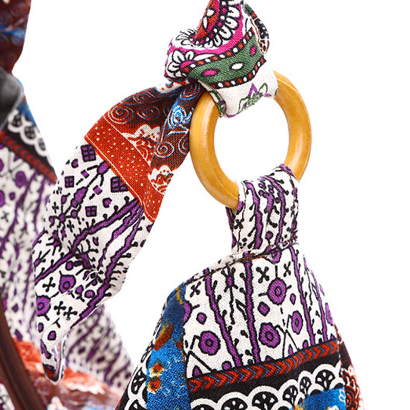 Sac bandoulière en coton à rayures avec bandoulière réglable 44 cm