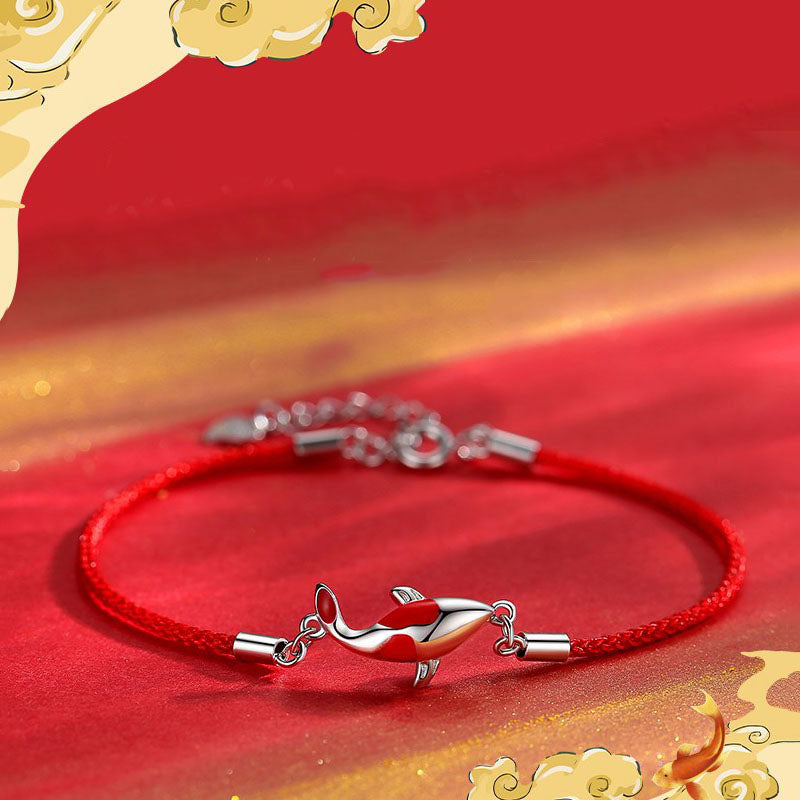 Bracelet couple poisson koï pour chance, richesse et protection