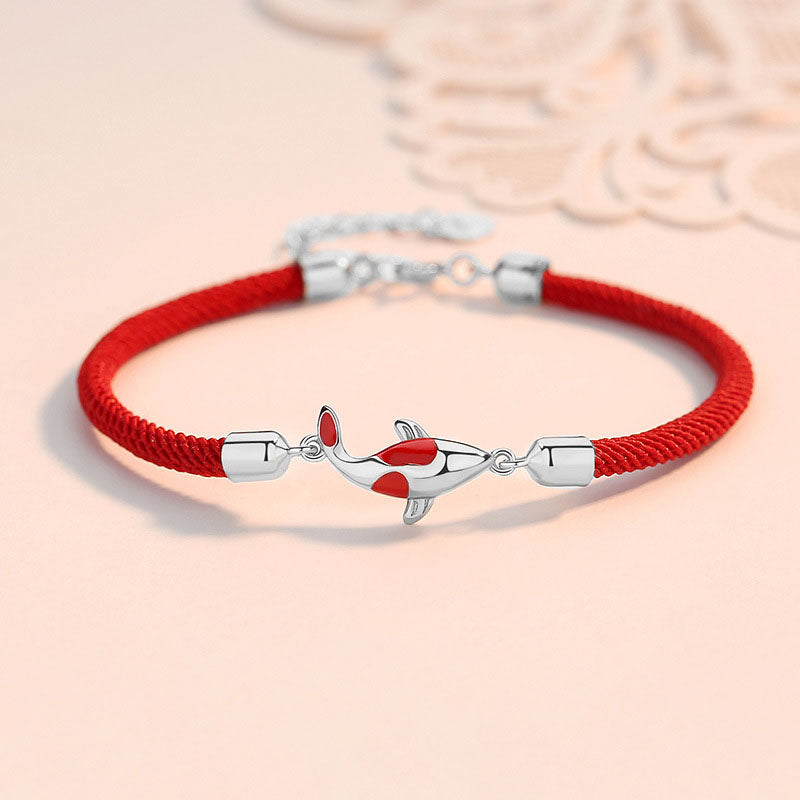 Bracelet couple poisson koï pour chance, richesse et protection