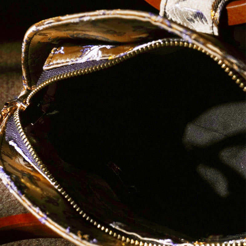 Sac à main spirituel avec poignée en bois de cerf et grue 19 cm pour l'harmonie