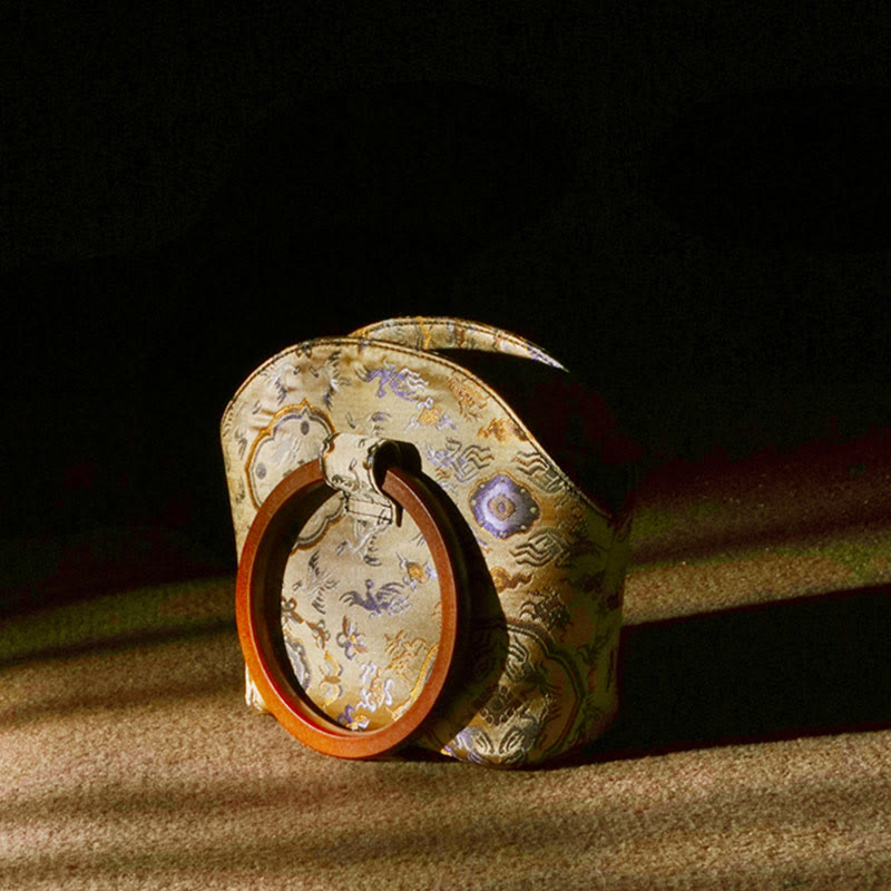 Sac à main spirituel avec poignée en bois de cerf et grue 19 cm pour l'harmonie